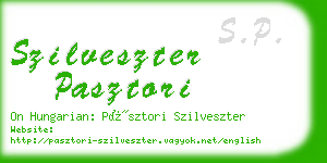 szilveszter pasztori business card